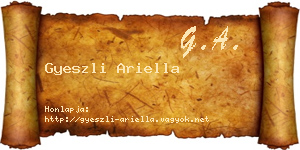 Gyeszli Ariella névjegykártya